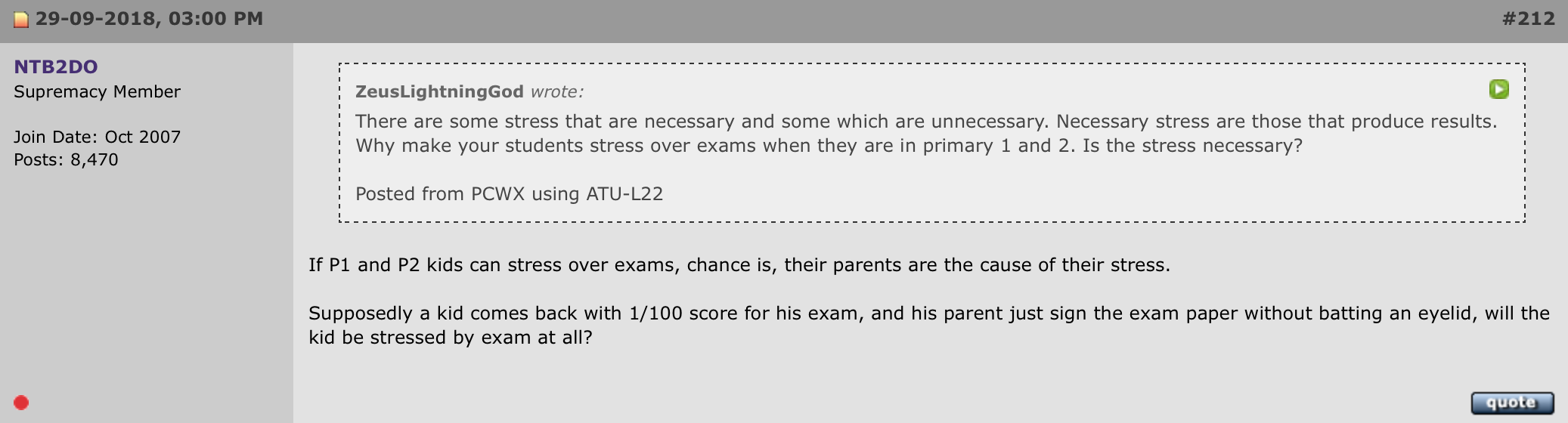 MOE exams comment